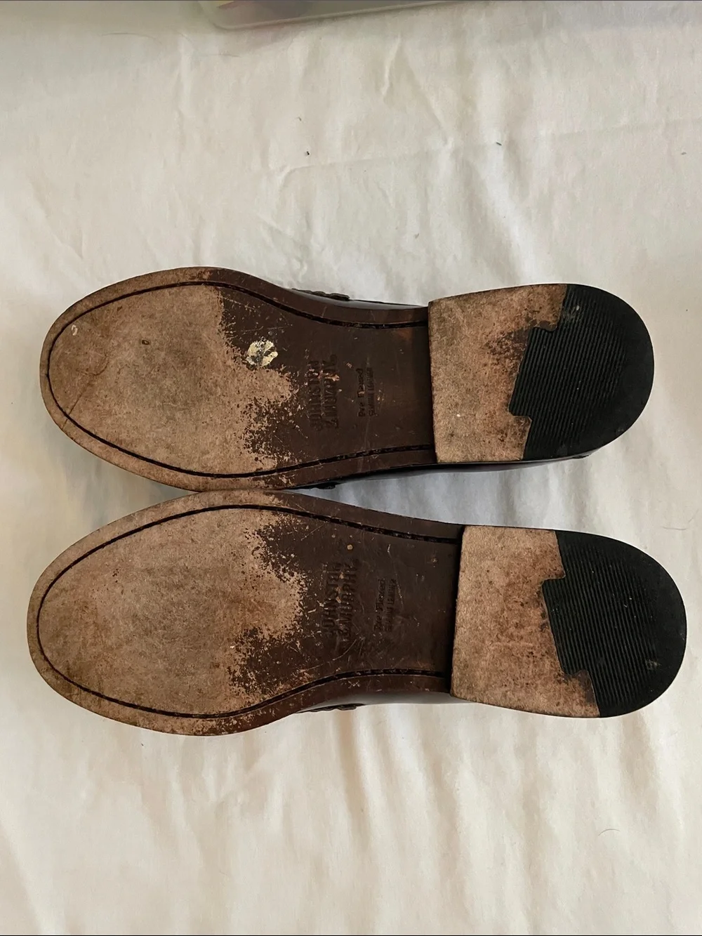 Johnston & Murphy Men's Burgundy Leather Penny Loafers